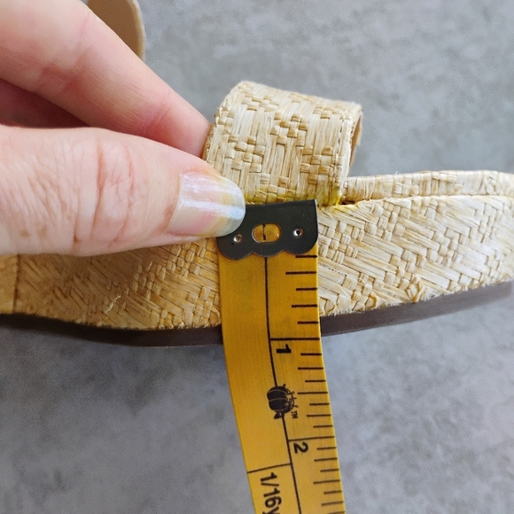 Schutz Tarla Platform Wedge Sandals Womens 8.5B Straw Raffia Tropical Vacation - Picture 14 of 15